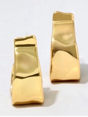 ALEXIS BITTAR Molten Gold Ribbon Hoops Earrings MY21